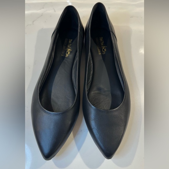 Coach and Four Black Leather Loafers Sleek Slip-On Comfortable Design - Picture 3 of 10